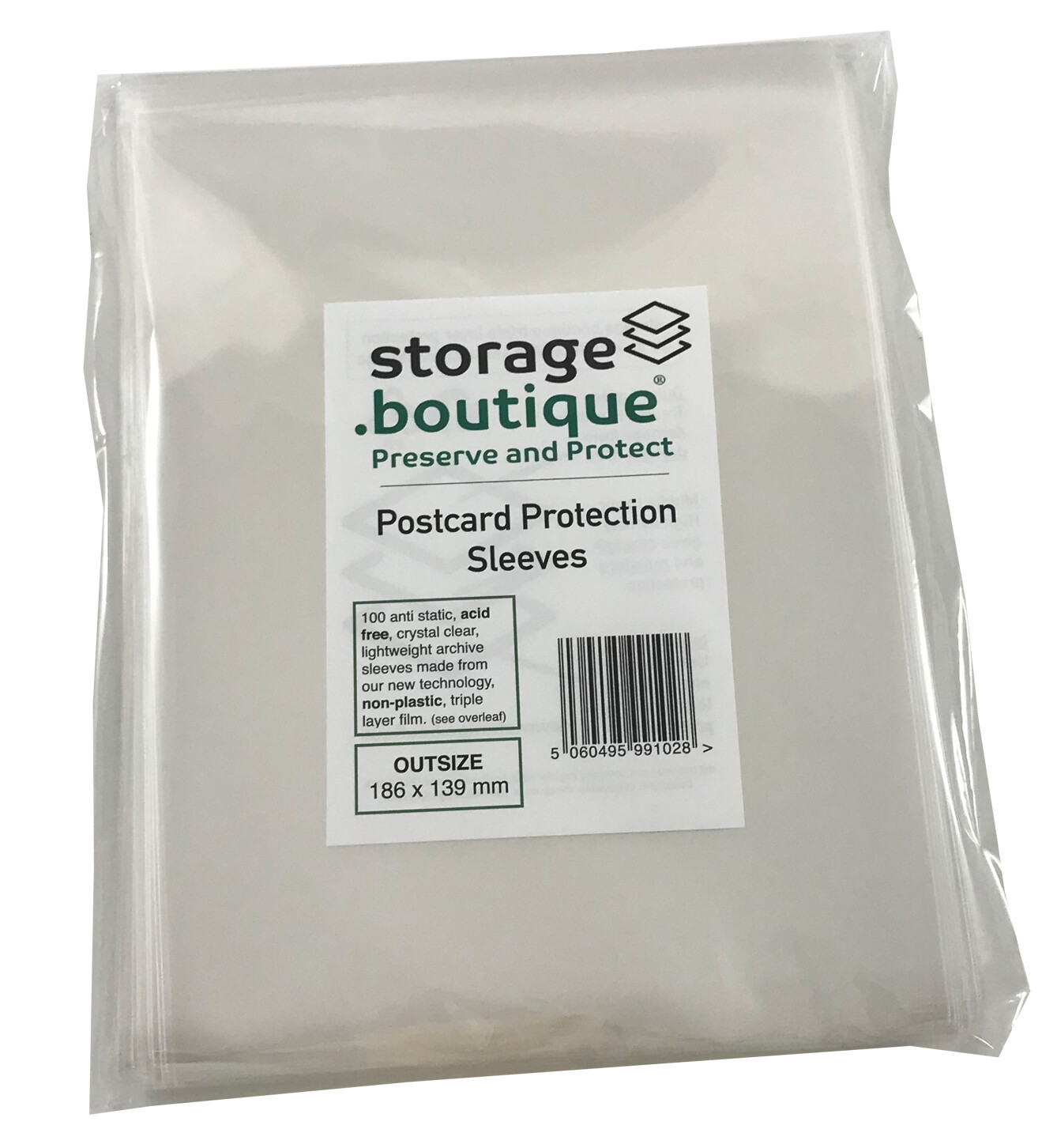 storage.boutique POSTCARD Protection Sleeves, Crystal Clear, Acid Free