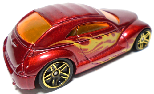 2012 HOT WHEELS CHRYSLER PRONTO RED 1:64 DIECAST 2 5/8" CAR WITH YELLOW FLAMES - Picture 4 of 6