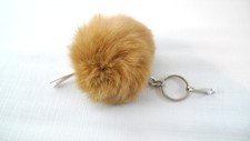 1 Genuine Fur Ball POM POM Key Chain Pocketbook Charm Accessory