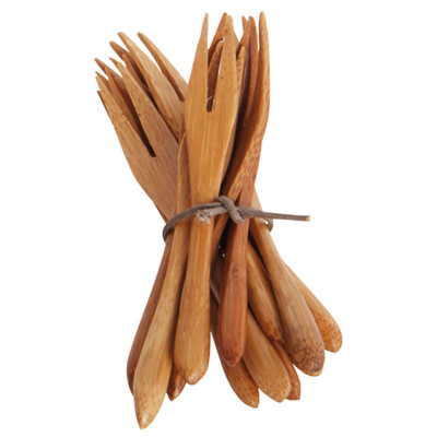 Danish House Doctor Mini Bambus Holz Gabeln 12er Set Dessert Öko Wiederverwendbar