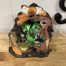 Vintage Halloween Village Haunted Treasury Interior Scene Spooky Hollow