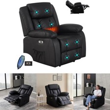 Image of Electric Recliner Armchair 8 Point Heated Vibration Massage Sofa Arm Chair