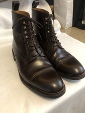 Men's Meermin Dark Brown Country Calfskin Cap Toe Derby Boots - Sz 8 1/2 M
