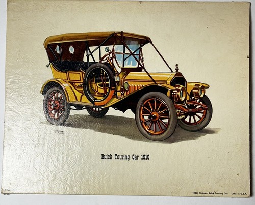 Vintage Buick Touring Car 1910 Not Framed 9 X 11" Litho Frederick Elmiger - Picture 4 of 8