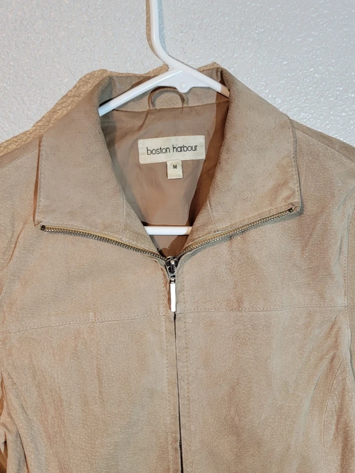 boston harbour кожаная куртка-бомбер женская средняя длина полный воротник на молнии - Изображение 4 из 4