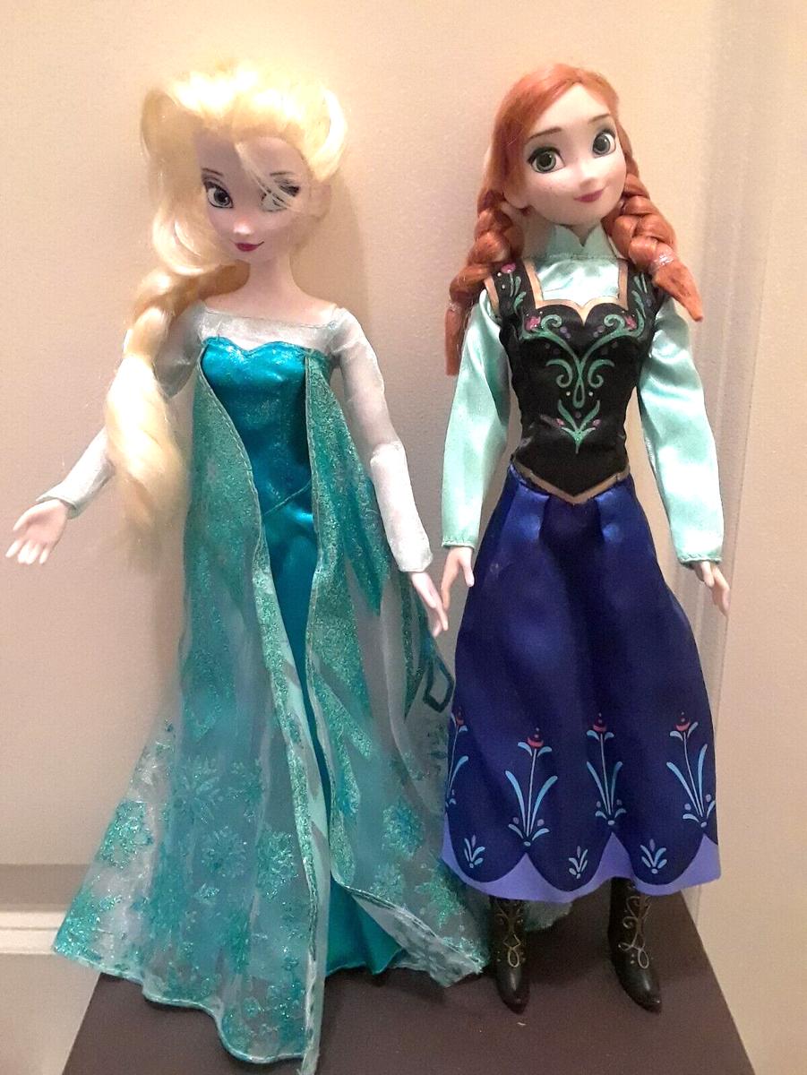 Disney Store FROZEN ANNA ELSA DOLLS Classic AUTHENTIC ORIGINAL - Main Image