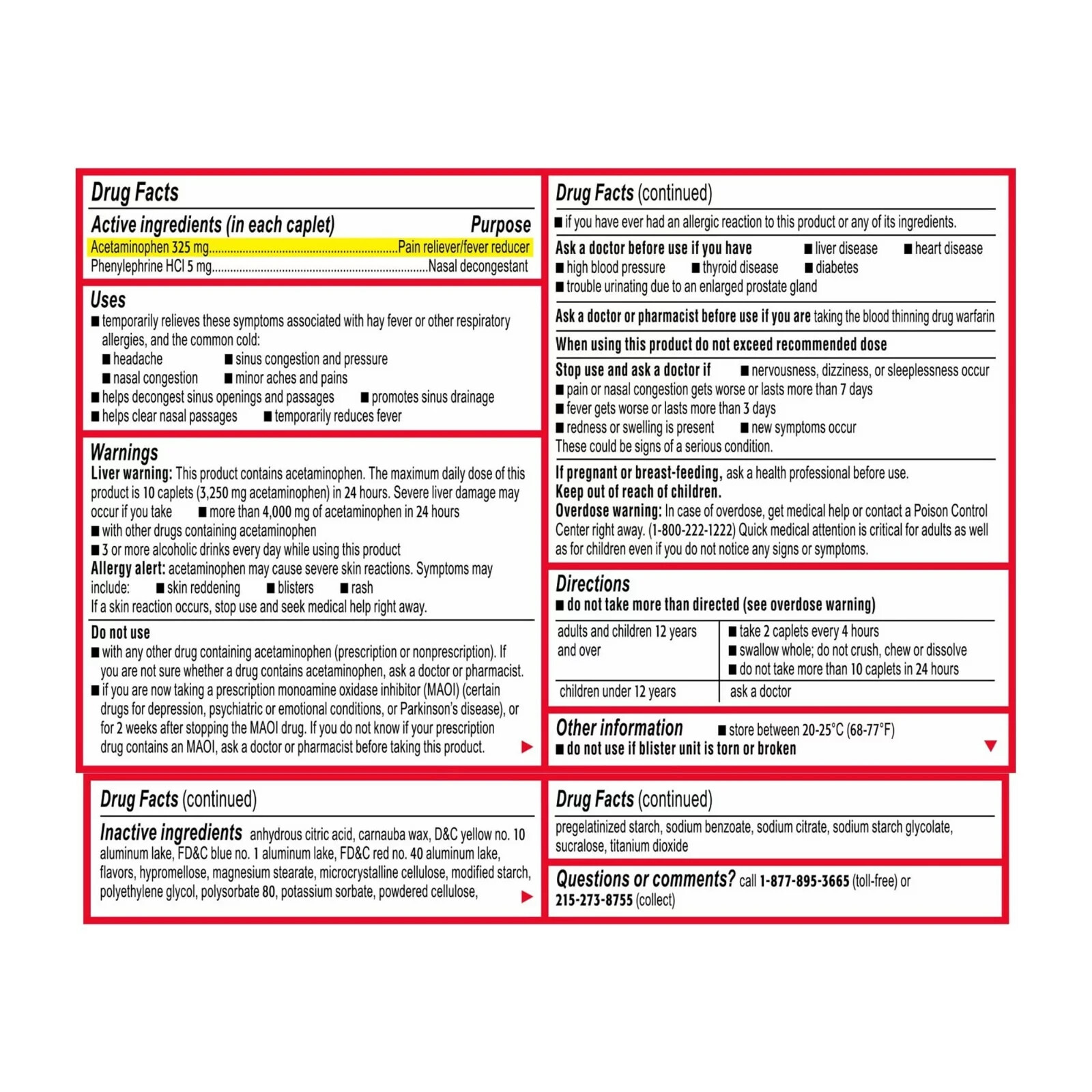 Tylenol Sinus + Headache NonDrowsy Daytime 24 Caplets Exp 2025