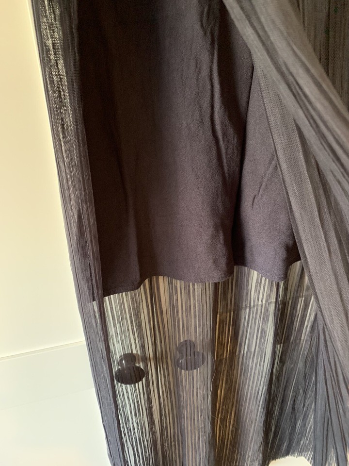 ZARA LADIES NAVY PLEATED SLEEVELESS Long DRESS SIZE M Medium Side