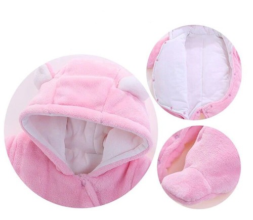 Neugeborenes Baby Junge Mädchen Kinder Bär mit Kapuze Strampler Overall Body Kleidung Outfits - Bild 7 von 12