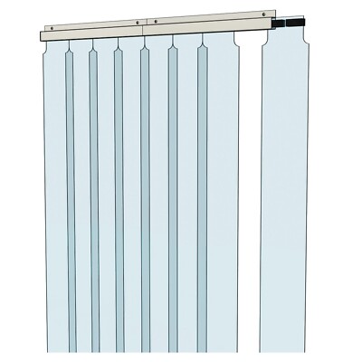 Awoco 38'' x 84'' Vinyl Climate Control Slide-in Strip Curtain NSF Walk-in Cooler