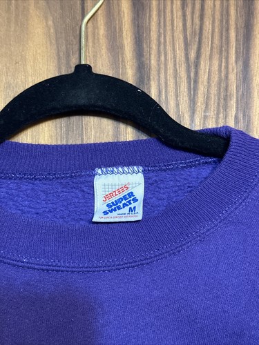 Felpa vintage anni '90 Garfield Hip Hop Kris Kross Rap Crewneck Adulto M Viola - Foto 3 di 6