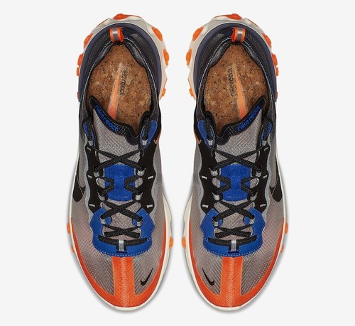 Nike React Element 87 UK 4.5 EUR 37.5 Wolf Grey Black Thunder Blue AQ1090 004 - Picture 2 of 6