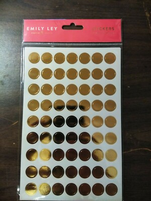 EMILY LEY At-A-Glance Planners Organizers 6 Gold Circle Sticker Sheets .