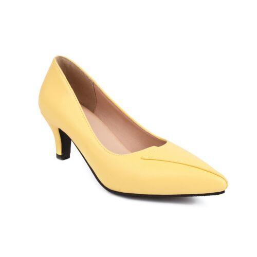 Zapatos para mujer 2024 tacón medio gatito formales clásicos zapatos de salón trabajo oficina dama informales - Imagen 11 de 11