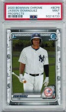 2020 BOWMAN JASSON DOMINGUEZ BCP-8 BASE 1ST CHROME PROSPECTS PSA 9 MINT YANKEES