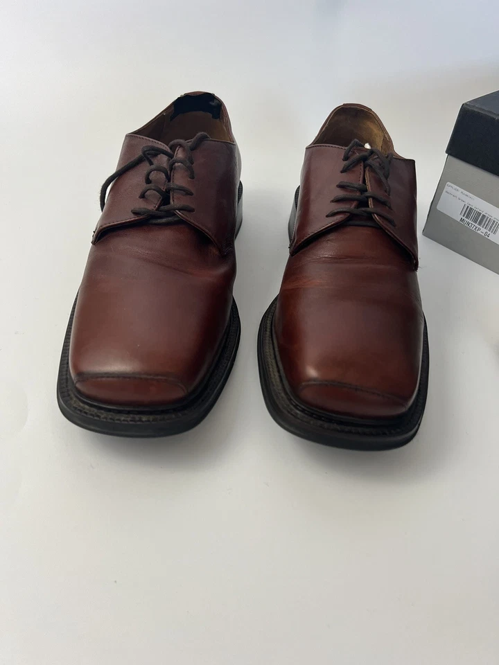 Zapatos de vestir Oxford Bacharch para hombre marrón talla 10,5 caja y extras hechos en Italia Foto 2 de 4
