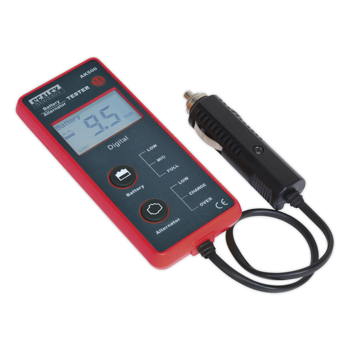 Sealey Battery & Alternator Tester 12V - LCD Screen - AK500