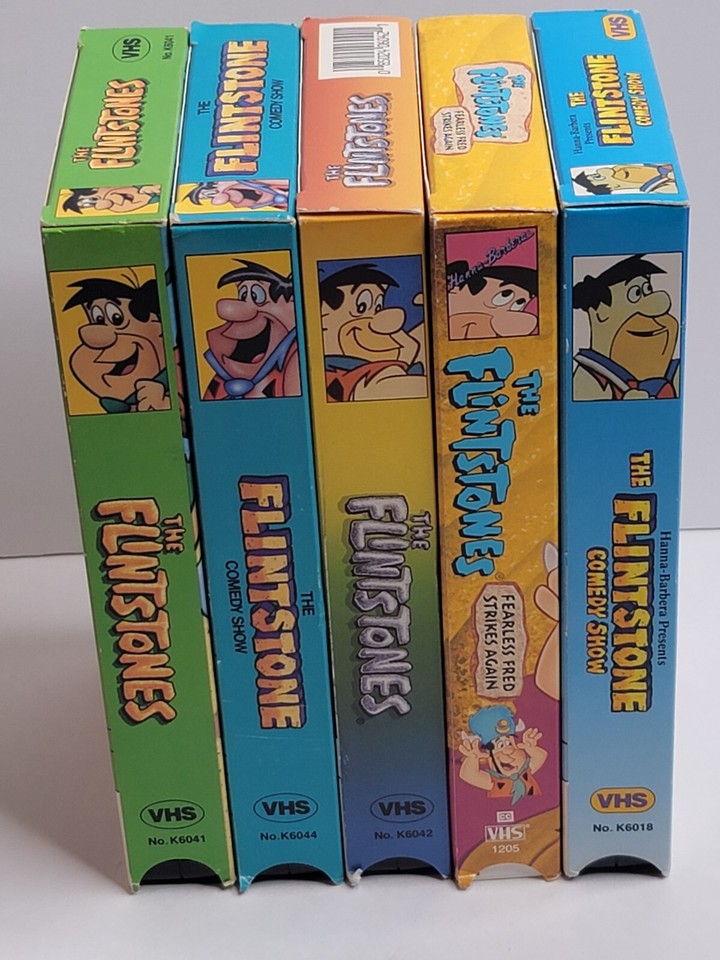 Vintage Lot 5 The Flintstones VHS Tapes Hanna Barbera RARE Fred