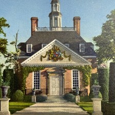 Postcard VA Governor's Palace Garden Colonial Williamsburg Inc Runca 1951