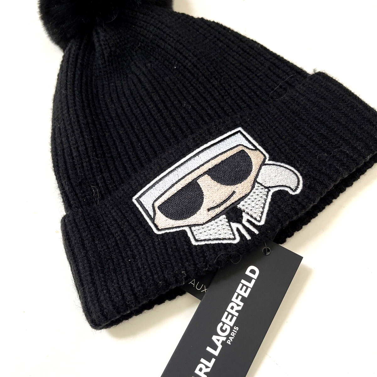 (Nwt) Karl Lagerfeld Black Embellished Cap Karl Lagerfeld Paris CATE PINS BASEBALL CAP - Hats - BeyondStyle main image 3