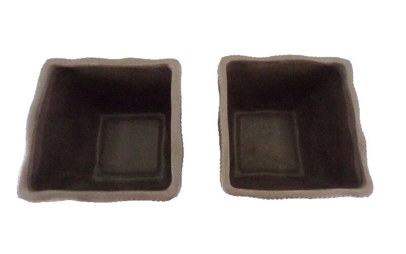 Töpfe Dekoration 2 Übertöpfe 13 cm Hoch dunkelbraun quadratisch Pflanzen - Bild 2 von 4