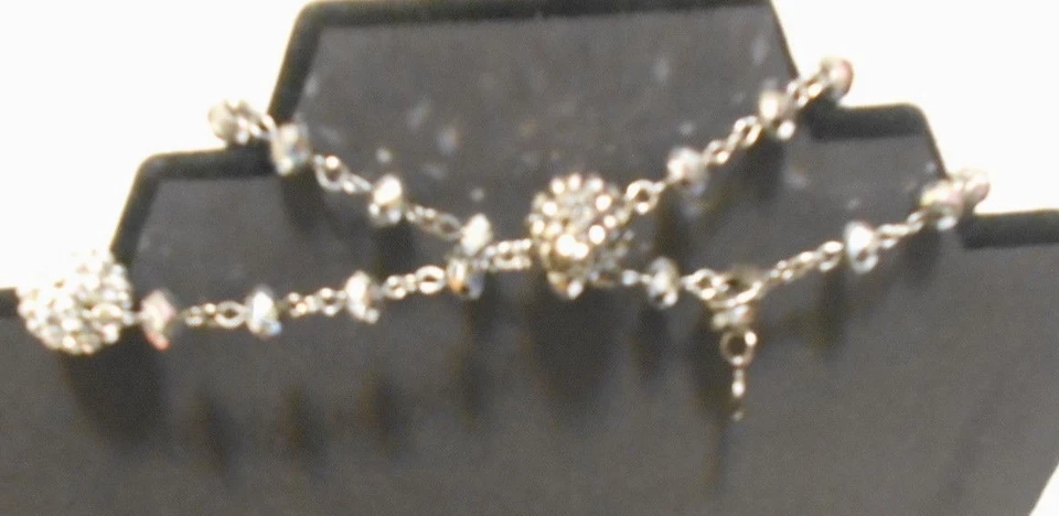 Collar Alfani Dos Cuerdas Tono Plata Cuentas Vidrio Facetado 60" Clásico Foto 2 de 2