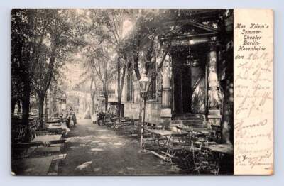 Max Kliem's Sommer Theater BERLIN Germany Antique Sidewalk Cafe Postcard 1905