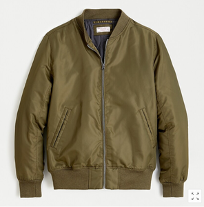New J Crew Wallace Barnes Flight Bomber Jacket Vintage Olive