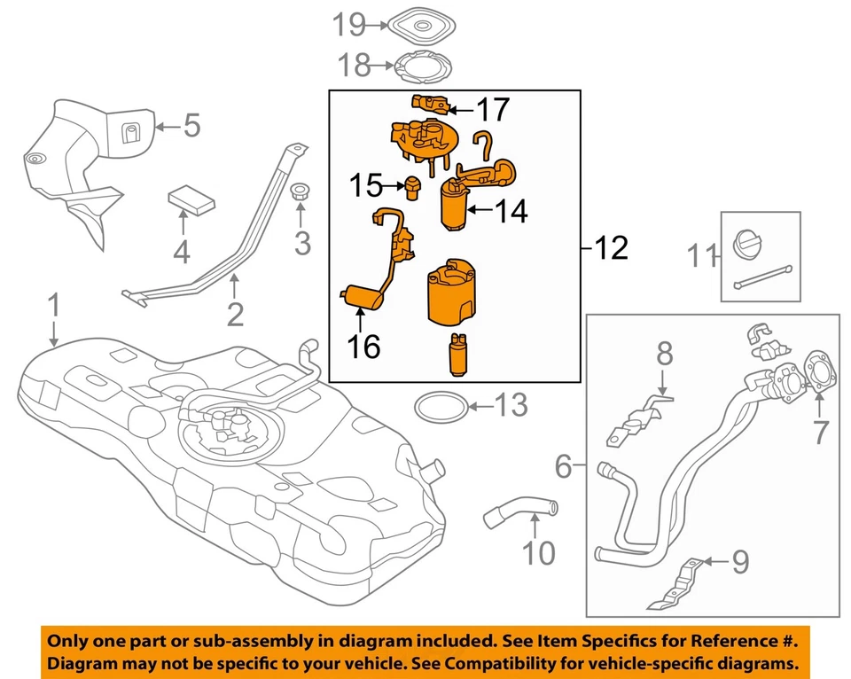 Used Fuel Pump fits: 2015 Hyundai Elantra Pump Assembly 1.8L Sdn Grade A Foto 3 de 4