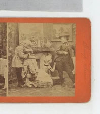 Blind Man's Bluff Victorian Genre Stereoview c1870