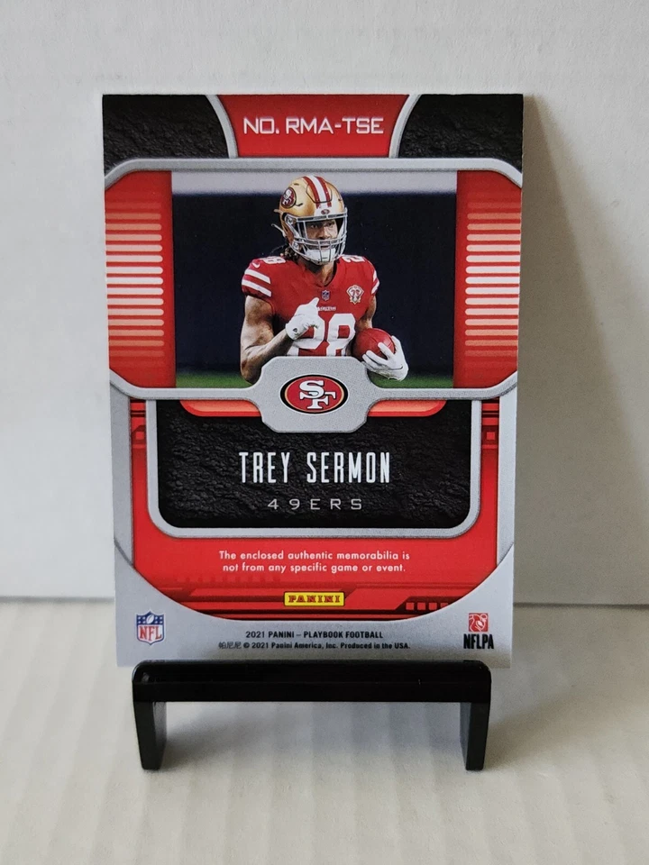 Trey Sermon [Rookie/RC](Patch) | 2021 Panini Playbook (No. RMA-TSE) - Image 2 of 2