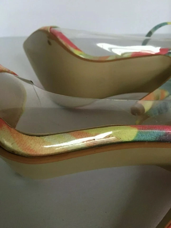 Zapatos de salón Liliana coloridos para mujer zapatos tacones de aguja talla 7 pastel rosa amarillo Foto 4 de 4