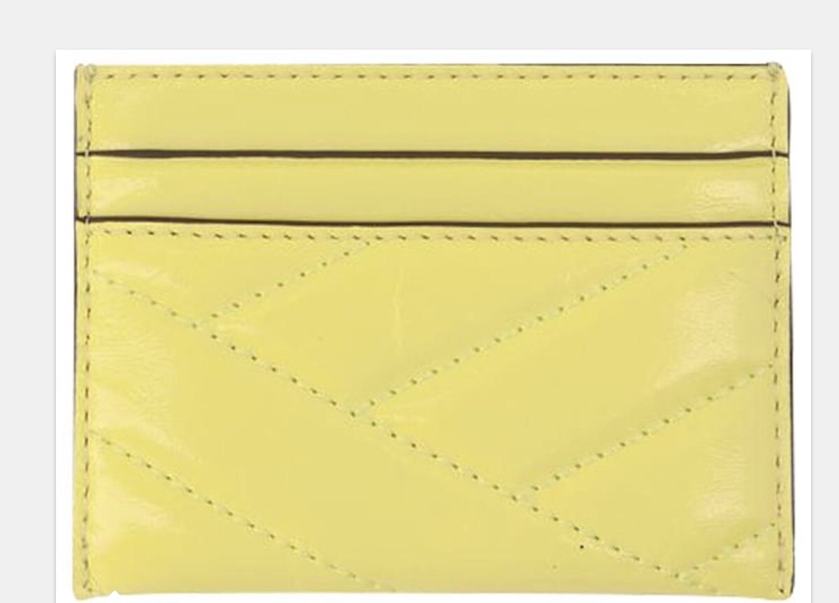 カードケース・名刺入れ Tory Burch 24FW Kira Chevron Card Wallet Devon Sand 90345 28 Kira Patent Flap Card Case: Women's Designer Card Cases