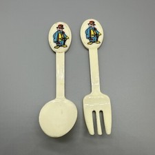 Vintage Clown Spoon And Fork Kids Set Plastic