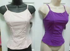 COTTON SPANDEX CAMISOLE TOPS Princess seam SHELFLINED CHILD ADULT DANCE GYM