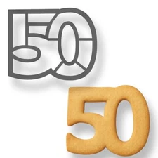 Mighty Gadget Number 50 Cookie Cutter (3x4") - Perfect for 50th Birthdays