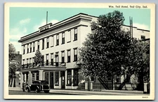 Postcard Indiana IN William Tell Hotel Tell City Y12