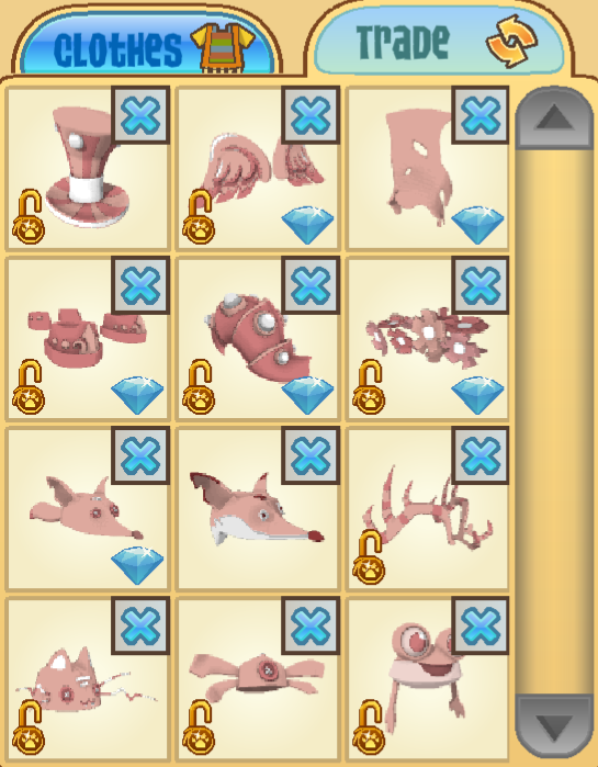 Animal Jam Classic AJ AJC Rose Gold Clothing 12-Item Color Bundle (Read 