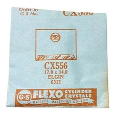 Germanow-Simon Mach (GS) CX556 Watch Crystal 17.8x14.0 NOS Part Flexo Elgin