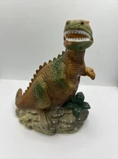 1987 Tyrannosaurus Rex Plastic Coin Bank, Small World Imports Co.