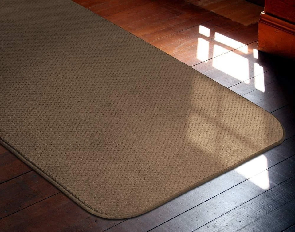 SKID-RESISTANT CARPET RUNNER hall area rug floor mat TOFFEE BROWN - Image 4 of 4