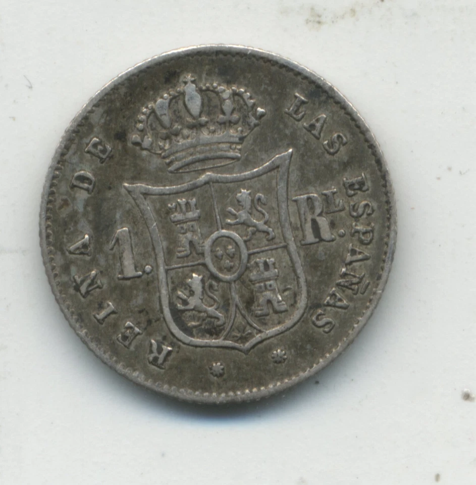 España - España Isabel II 1 Real 1860 Barcelona KM 607,1 VF+ Foto 2 de 2