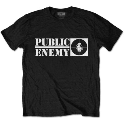 Public Enemy 'Crosshairs Logo' (Schwarz) T-Shirt - NEU & OFFIZIELL!
