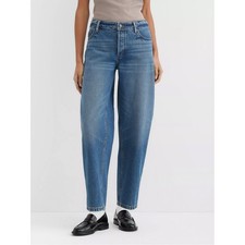 LOFT Rivete Mid Rise Barrel Jeans Echo Wash Cotton Button Fly Crop Size 31 NWT