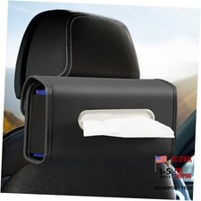 Car Tissue Holder, WHHMK Tissue Box Cover Keep Car Tidy, Premium PU Black