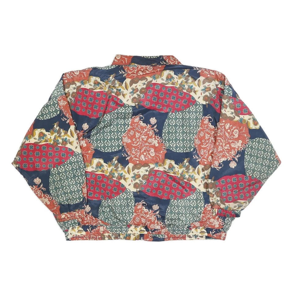 IMAGE Womens Multicoloured Patchwork Print Bomber Jacket XL Polyester Zip - Image 3 of 4