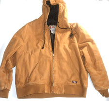 Vintage Men's Dickies Rigid Duck Hooded Jacket XXL Quilt Lined