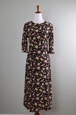 ANN TAYLOR LOFT NWT $109 Floral Midi Side Slit Ruffle Cuff Dress Size 2