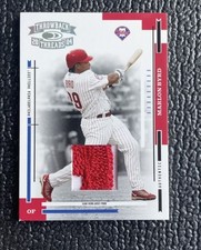 🔥MARLON BYRD 2005 DTT 2 COLOR GAME USED PHILLIES NAME PLATE JERSEY PATCH /25!🔥