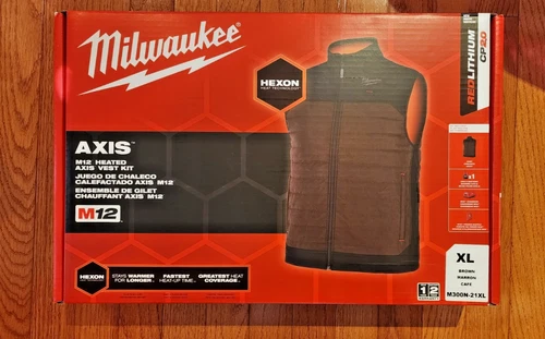 Milwaukee M300N-21 M12 Heated Brown Axis Vest Kit - NEW image 4